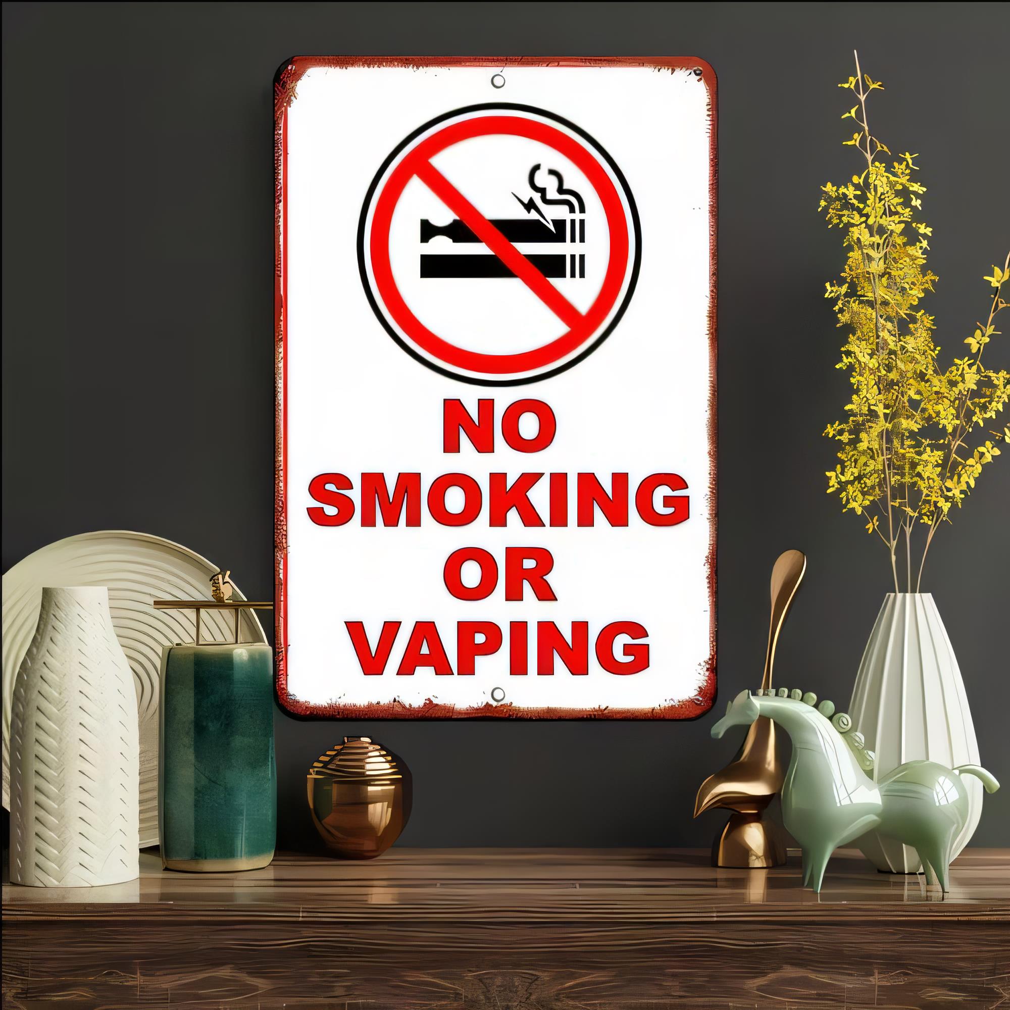 Vape Decoration - Placa de Metal Retrô de Advertência