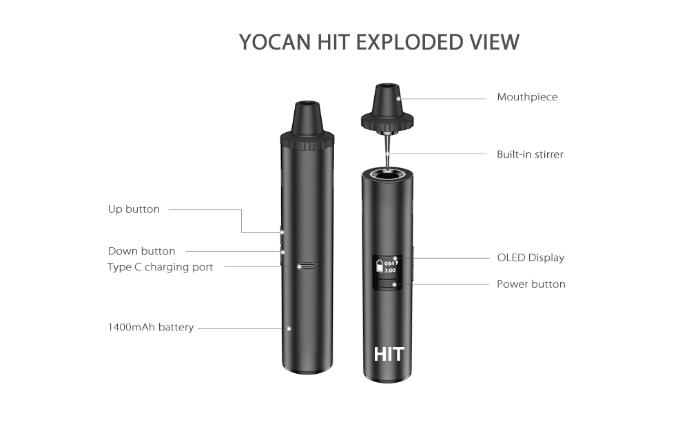 Yocan Hit Kit Vaporizador de E - Vaping Area avaliação e preço